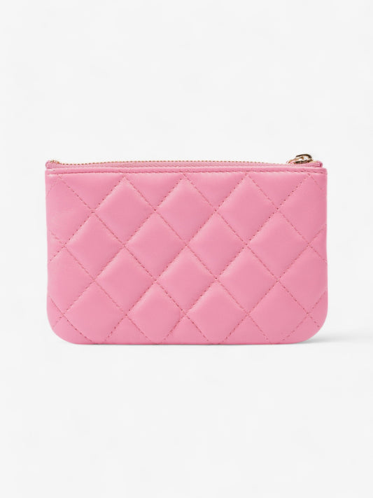 Chanel Zipped Pouch Pink Lambskin Leather