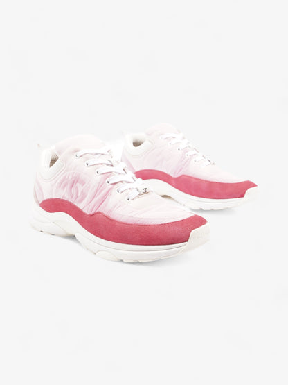 Chanel CC Logo Sneakers  Pink / Red / White Nylon EU 41 UK 8