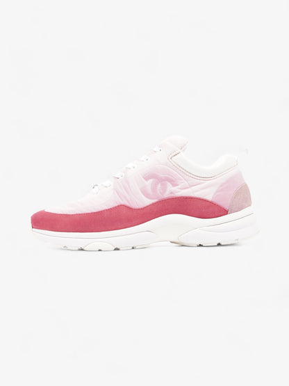 Chanel CC Logo Sneakers  Pink / Red / White Nylon EU 41 UK 8