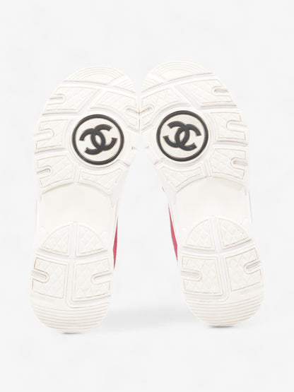 Chanel CC Logo Sneakers  Pink / Red / White Nylon EU 41 UK 8