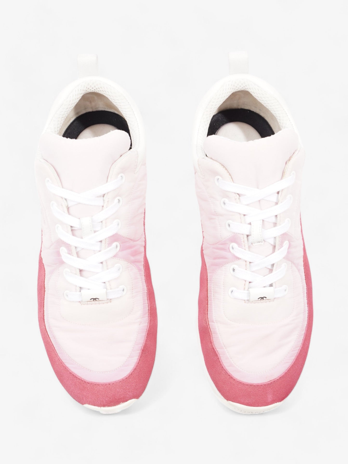 Chanel CC Logo Sneakers  Pink / Red / White Nylon EU 41 UK 8