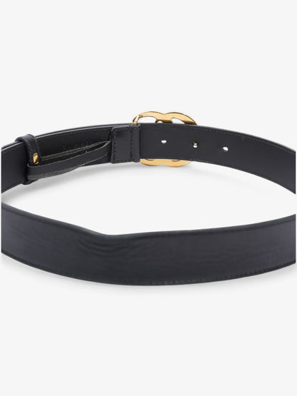 Gucci GG Marmont Belt Black / Gold Leather 70cm / 28"