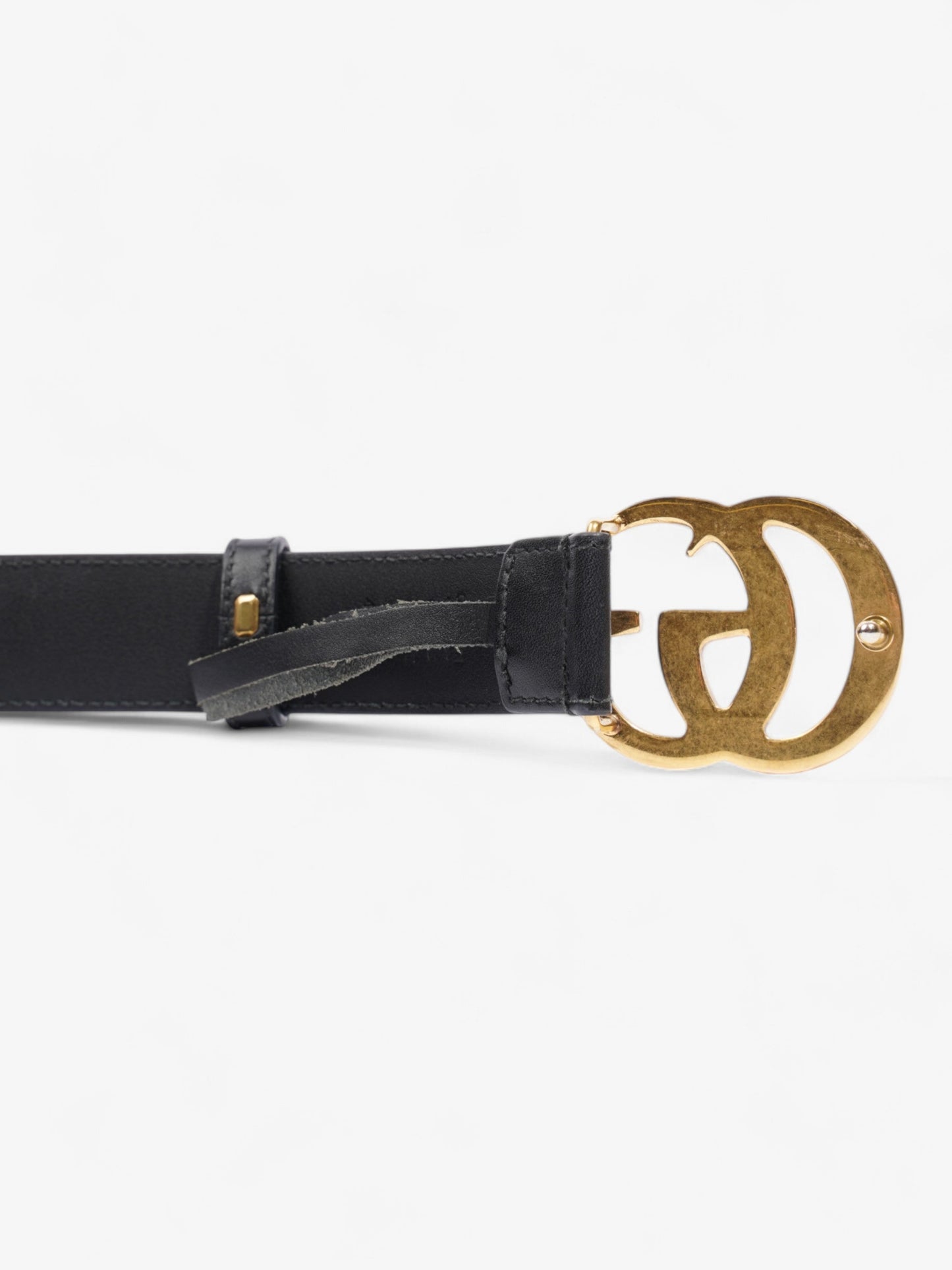 Gucci GG Marmont Belt Black / Gold Leather 70cm / 28"