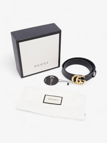 Gucci GG Marmont Belt Black / Gold Leather 70cm / 28"