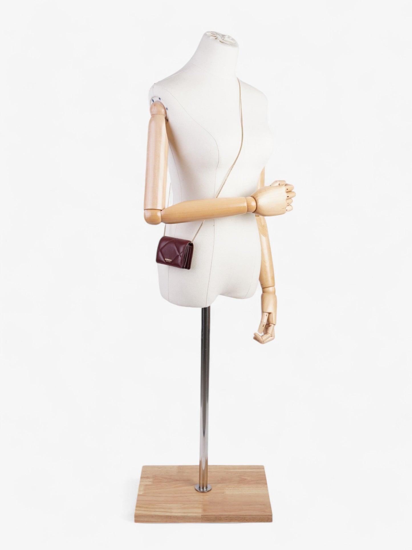 Burberry Card Holder Bag Burgundy Leather