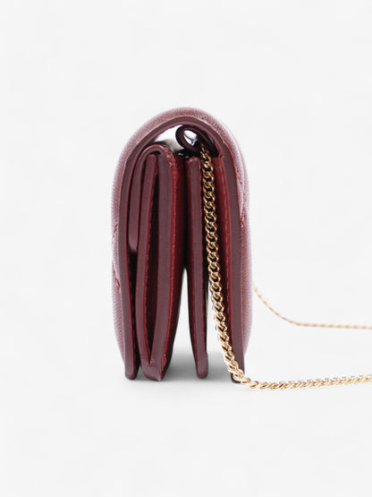 Burberry Card Holder Bag Burgundy Leather