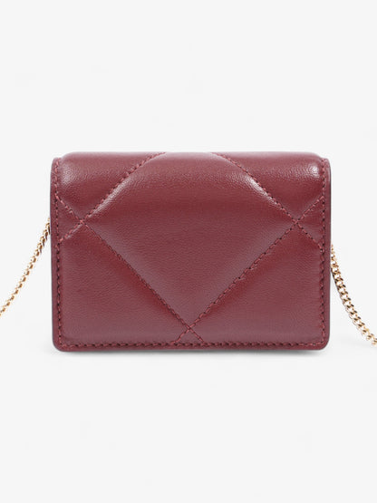 Burberry Card Holder Bag Burgundy Leather