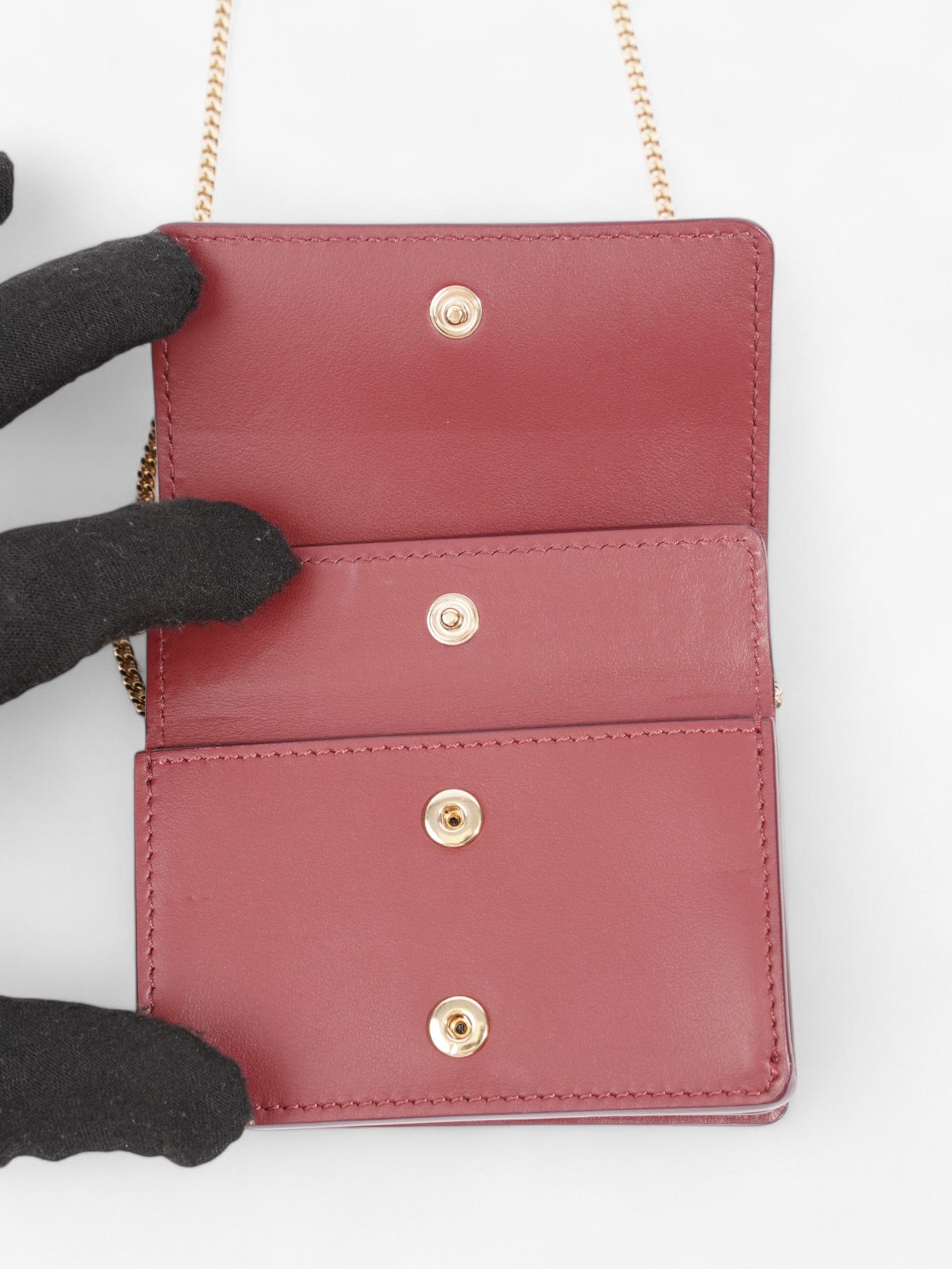 Burberry Card Holder Bag Burgundy Leather