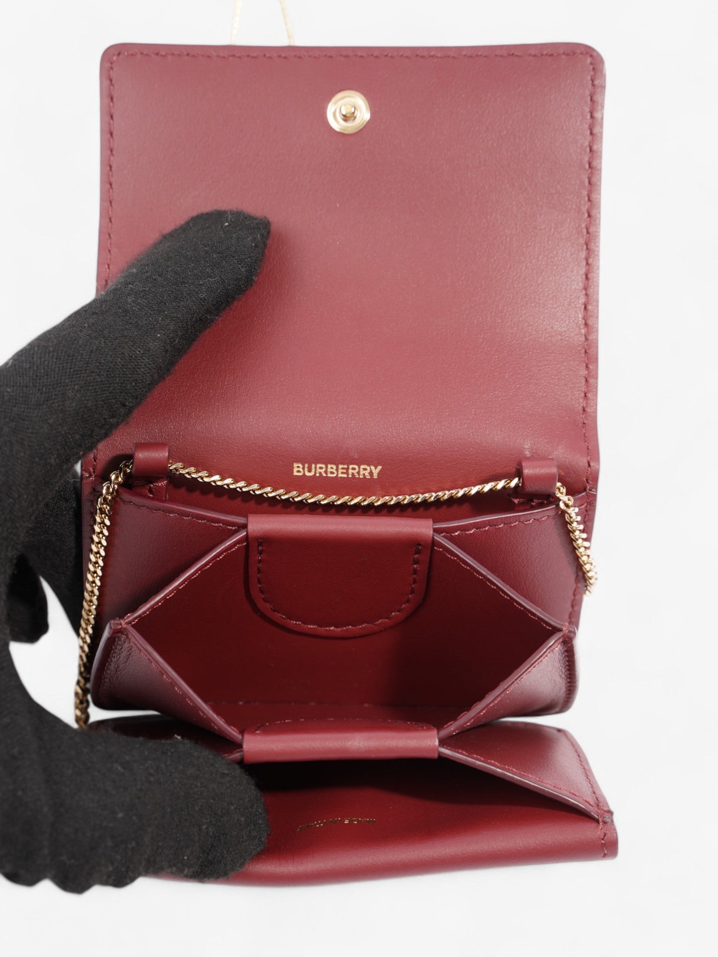 Burberry Card Holder Bag Burgundy Leather