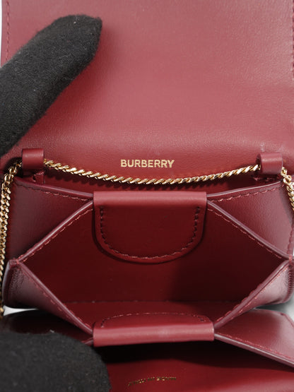 Burberry Card Holder Bag Burgundy Leather