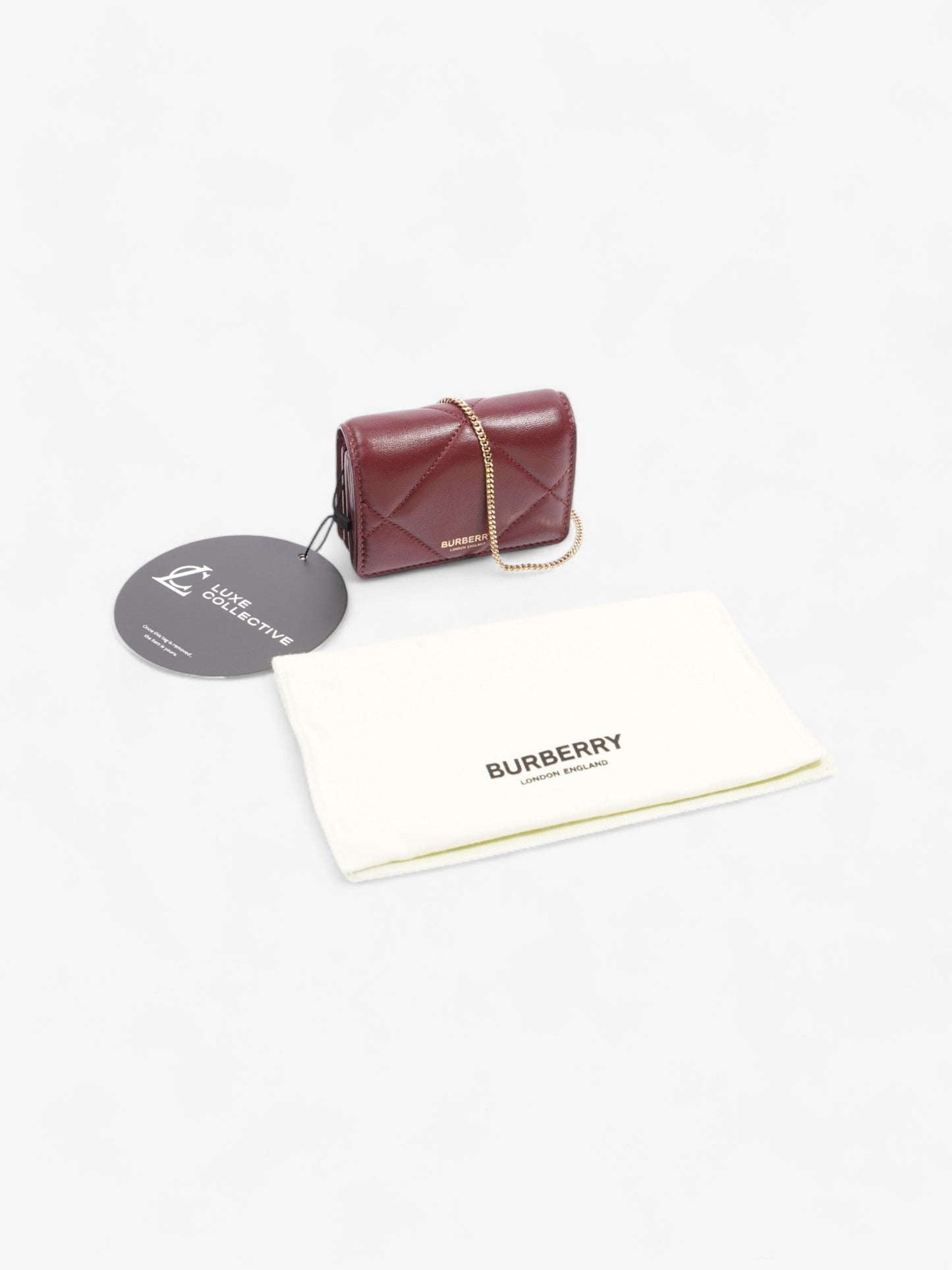 Burberry Card Holder Bag Burgundy Leather