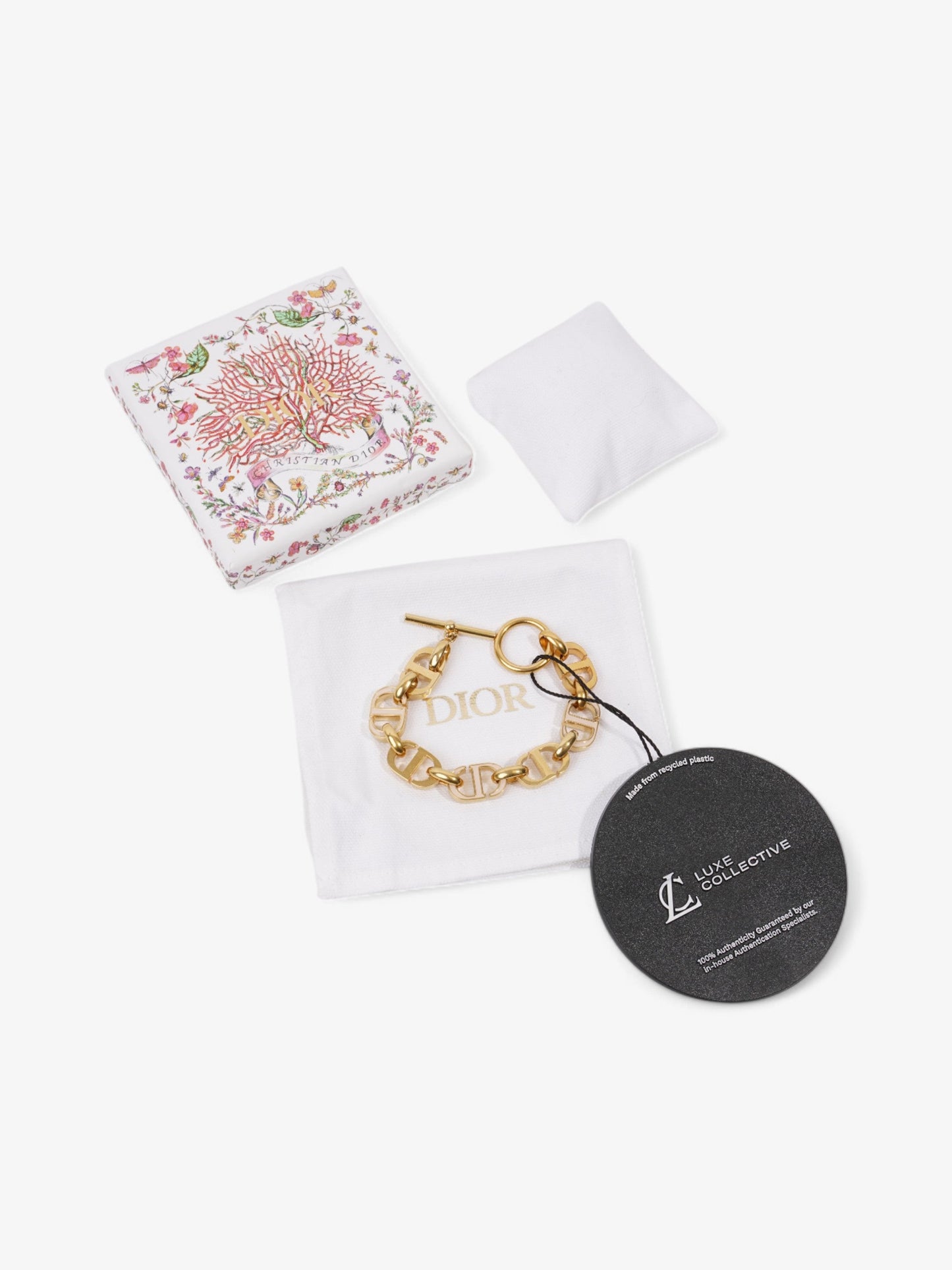 Christian Dior CD Bracelet Gold Base Metal