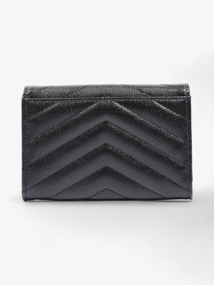 Saint Laurent Mini Envelope Wallet Black Grained Leather