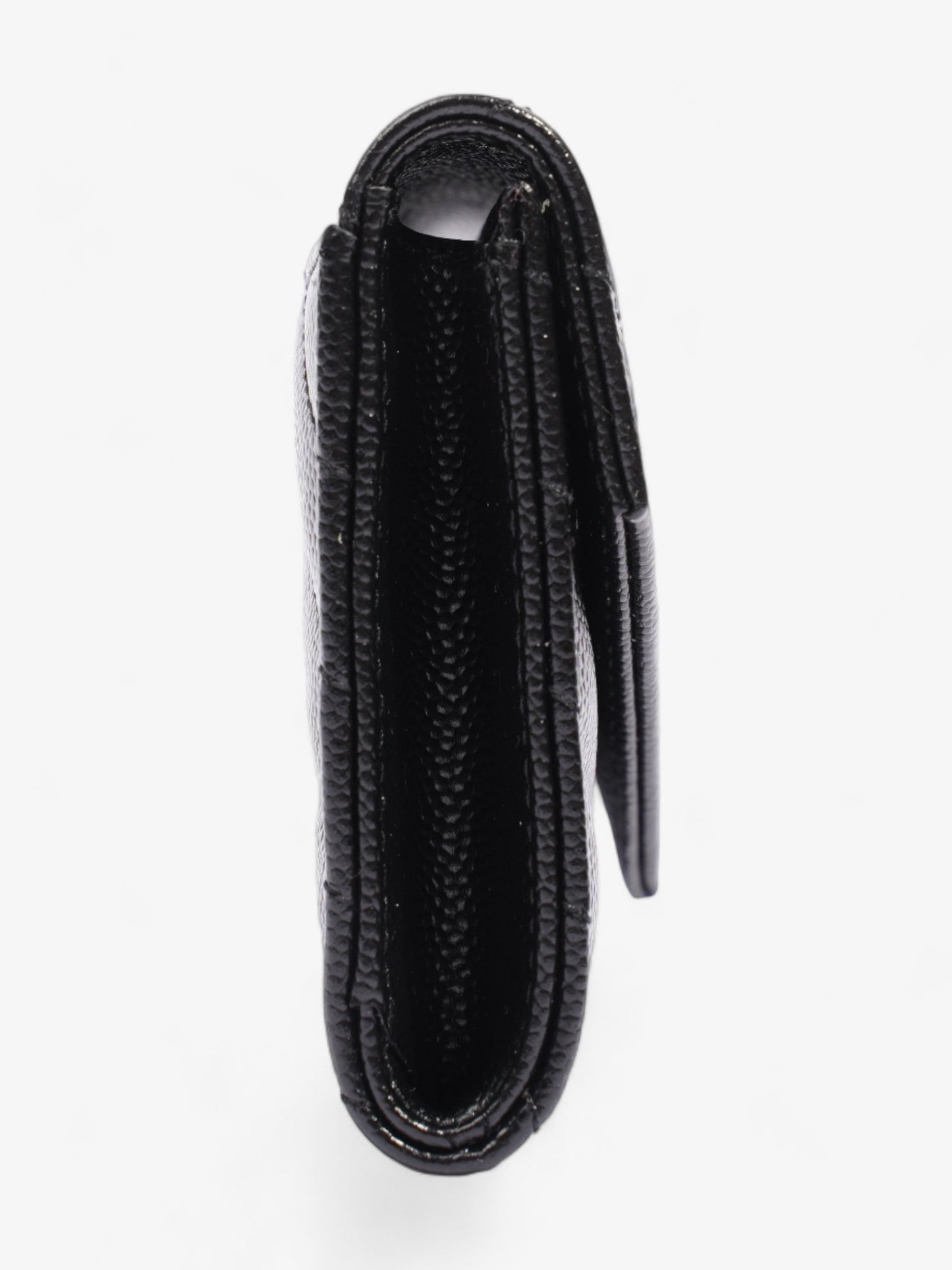 Saint Laurent Mini Envelope Wallet Black Grained Leather