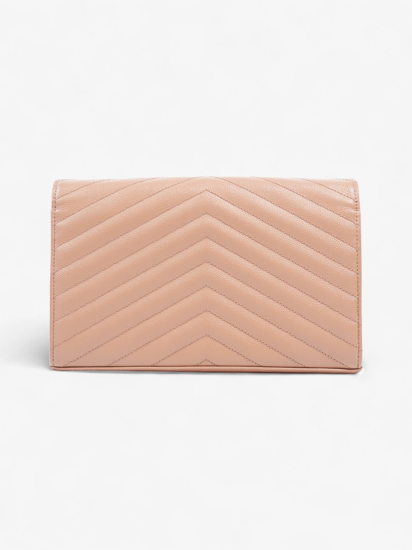 Saint Laurent Cassandre Envelope Chain Wallet Beige Matelasse Leather