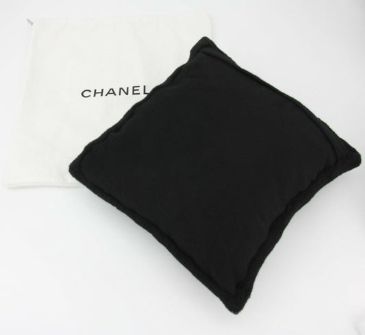 Chanel Coco Mark Cotton Cashmere Black Pillow Cushion
