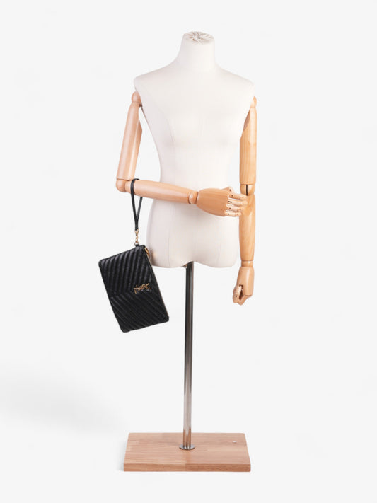 Saint Laurent Cassandre Wristlet Black Matelasse Leather