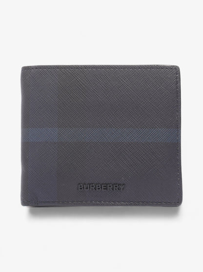 Burberry International Bifold Wallet Black / Navy Blue Canvas