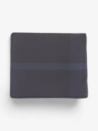 Burberry International Bifold Wallet Black / Navy Blue Canvas