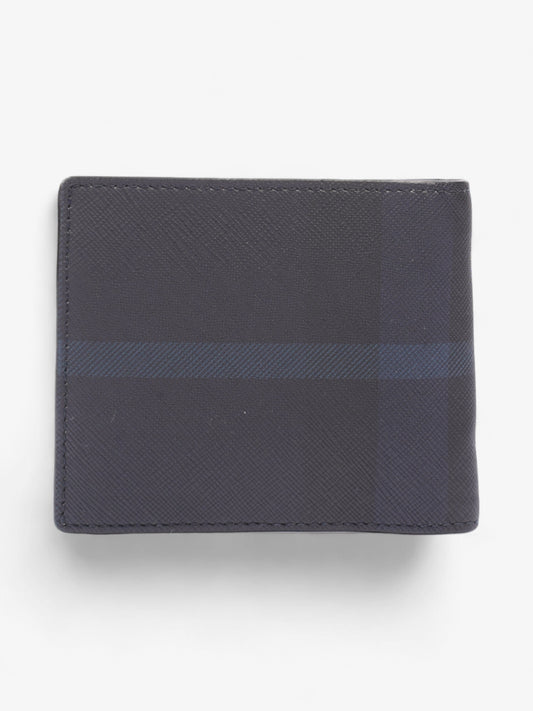 Burberry International Bifold Wallet Black / Navy Blue Canvas