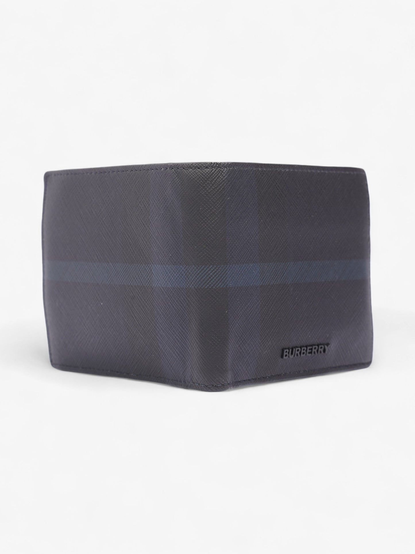 Burberry International Bifold Wallet Black / Navy Blue Canvas