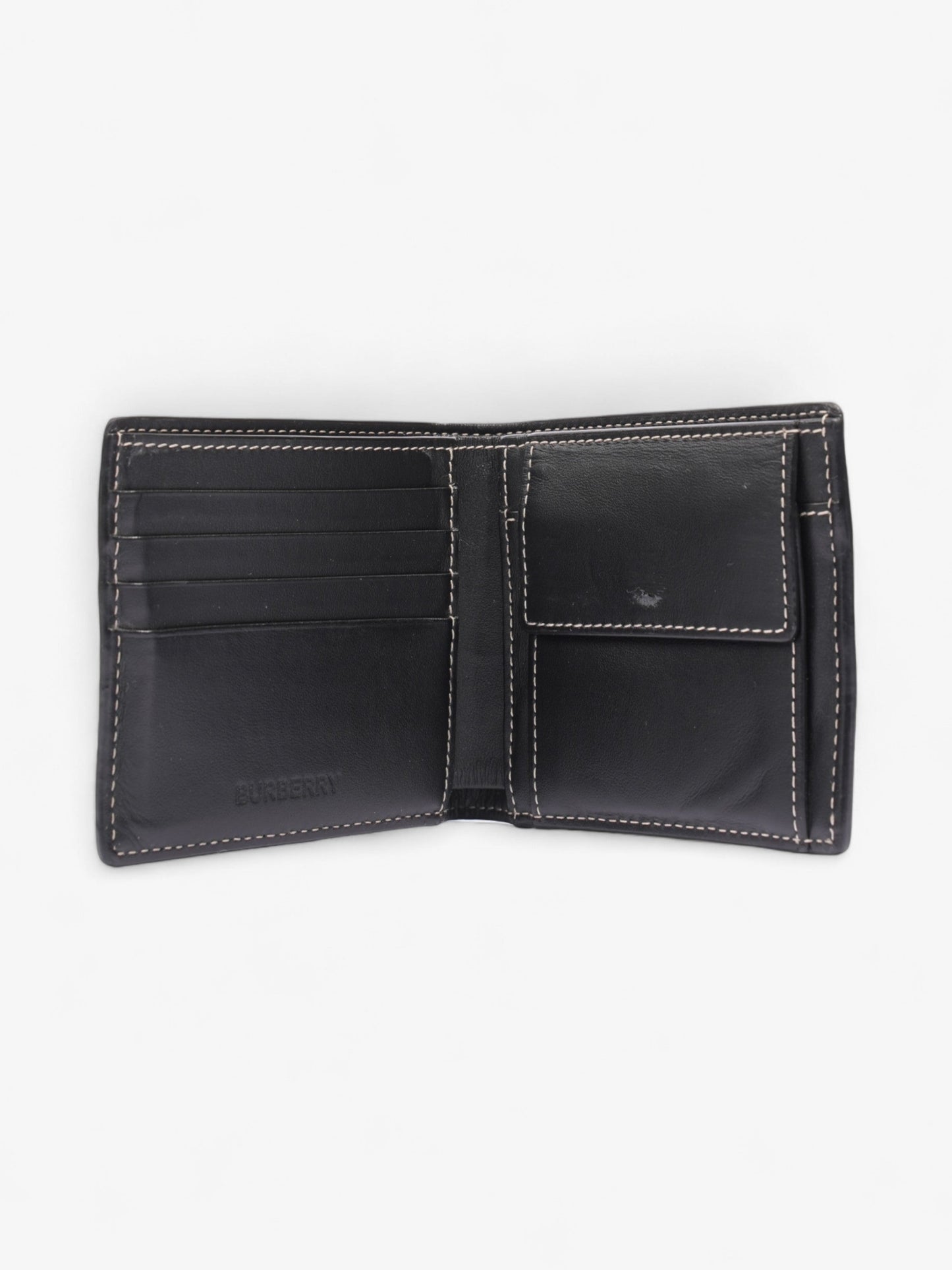 Burberry International Bifold Wallet Black / Navy Blue Canvas