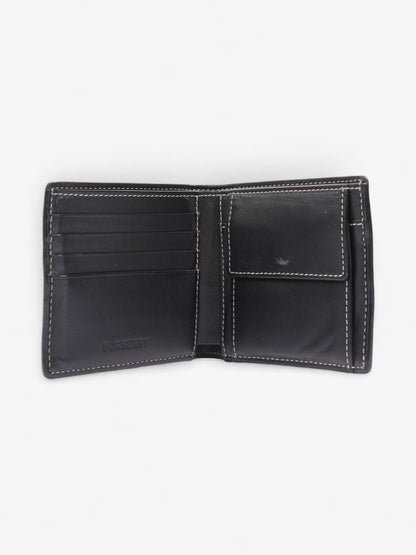 Burberry International Bifold Wallet Black / Navy Blue Canvas