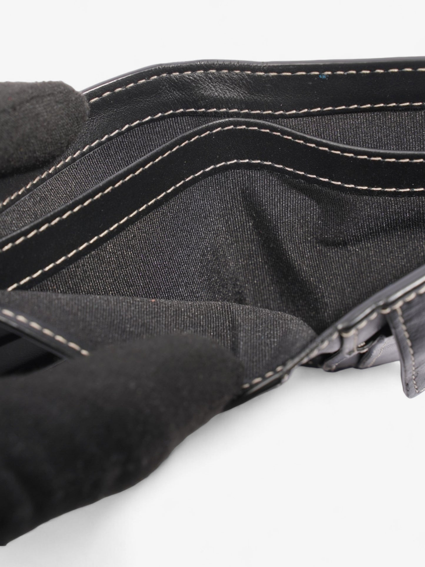 Burberry International Bifold Wallet Black / Navy Blue Canvas