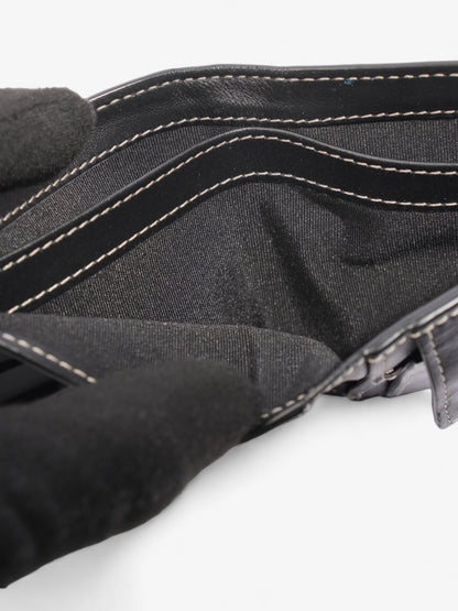 Burberry International Bifold Wallet Black / Navy Blue Canvas