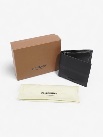 Burberry International Bifold Wallet Black / Navy Blue Canvas