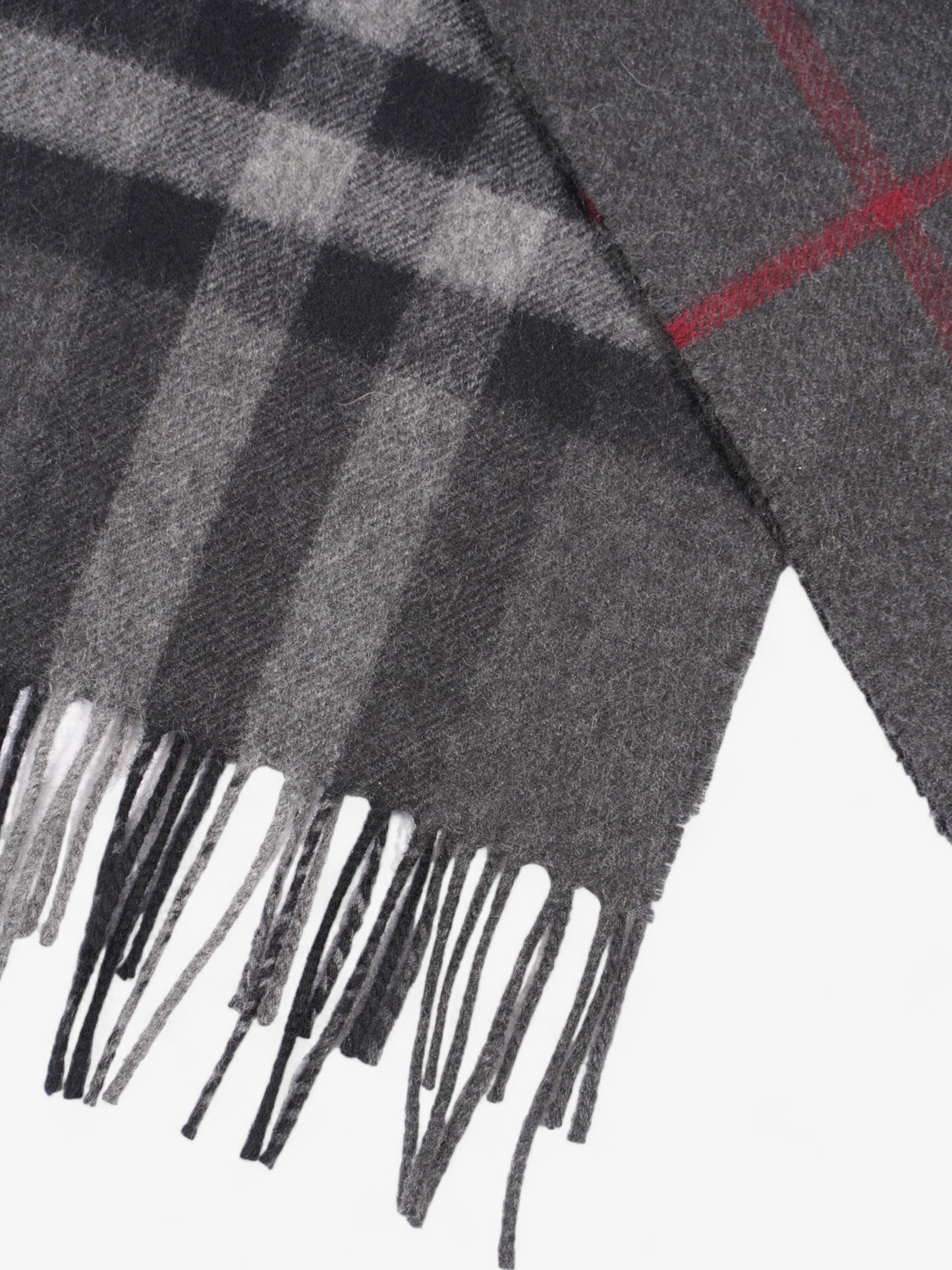 Burberry Giant Check Scarf Charcoal Cashmere