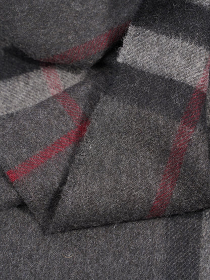 Burberry Giant Check Scarf Charcoal Cashmere