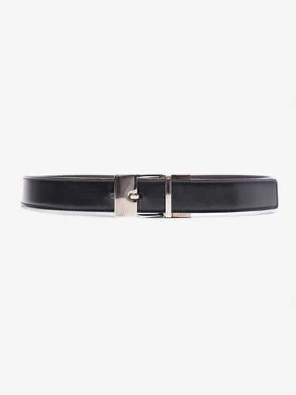 Gucci Square Buckle Belt Black Leather 80cm 32"