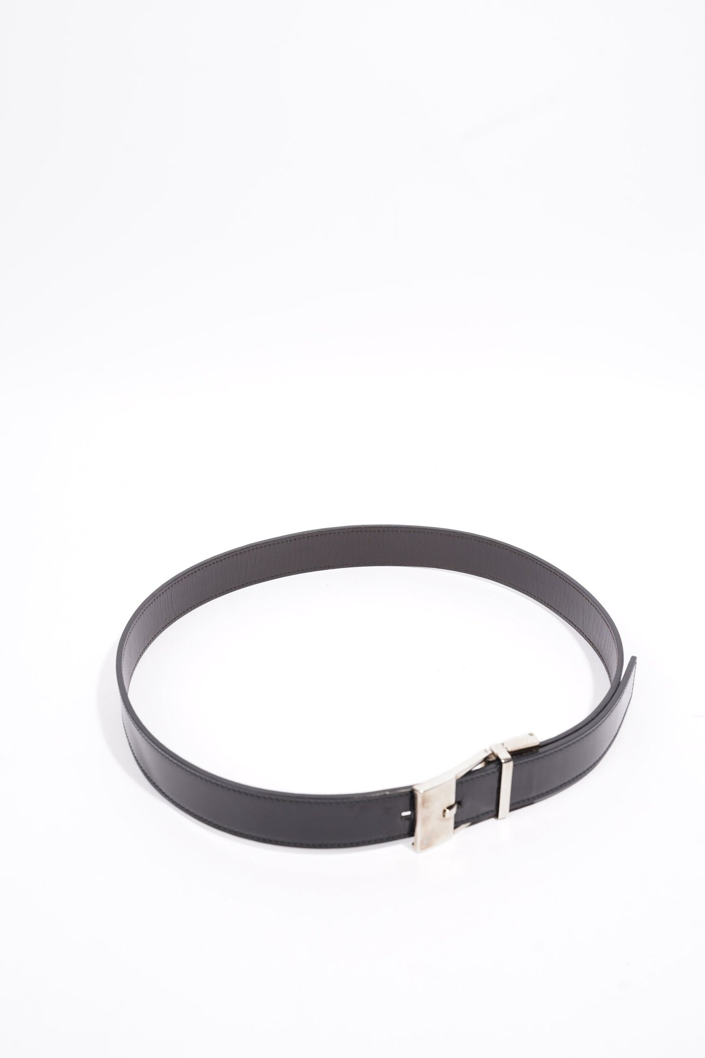 Gucci Square Buckle Belt Black Leather 80cm 32"