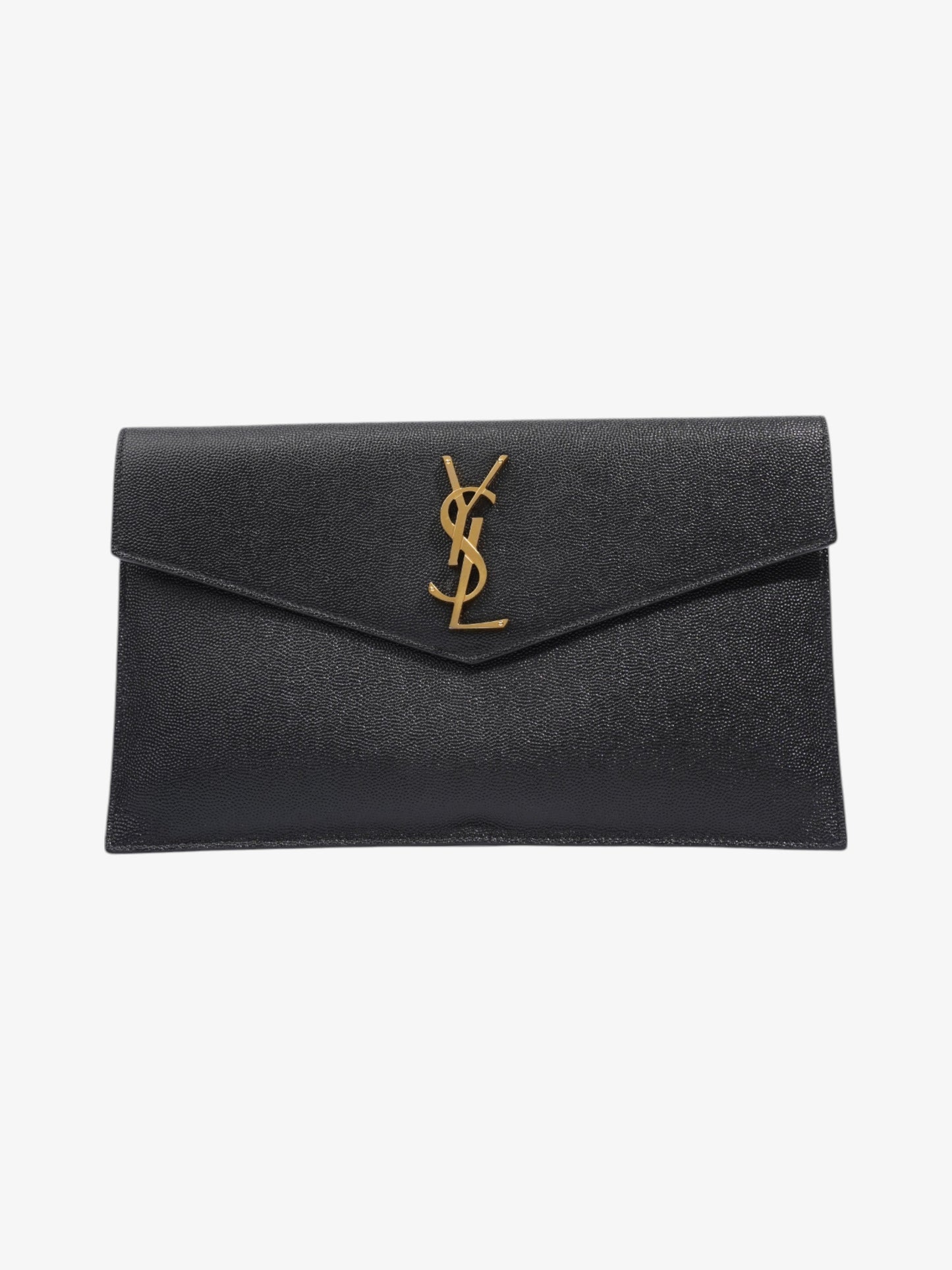 Saint Laurent Uptown Clutch Black Grained Leather
