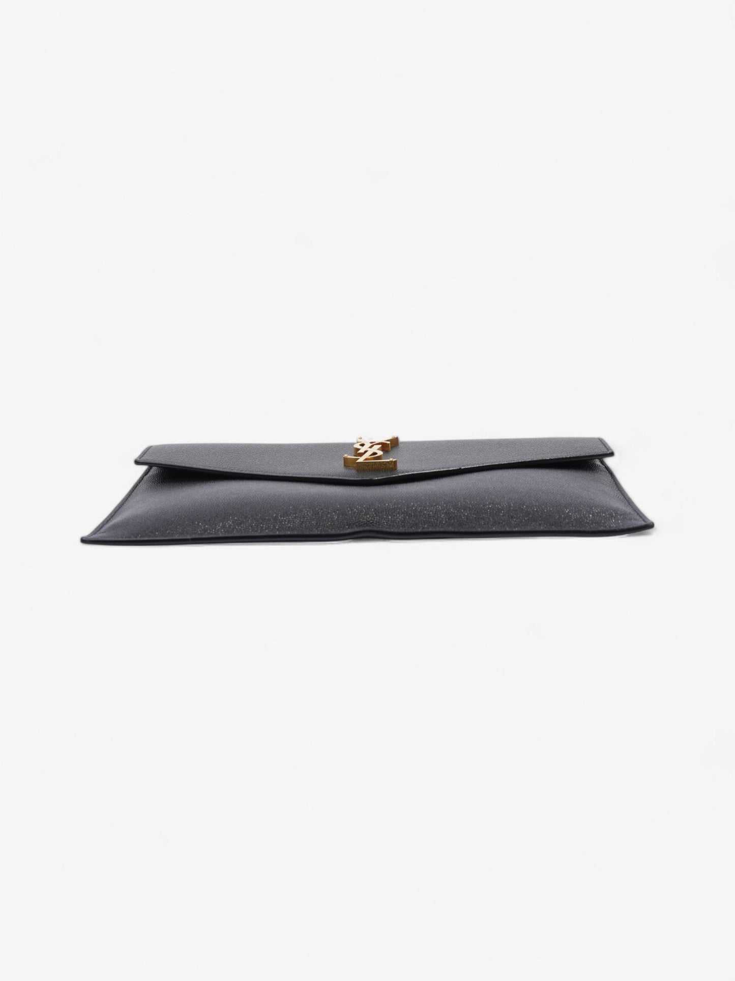 Saint Laurent Uptown Clutch Black Grained Leather