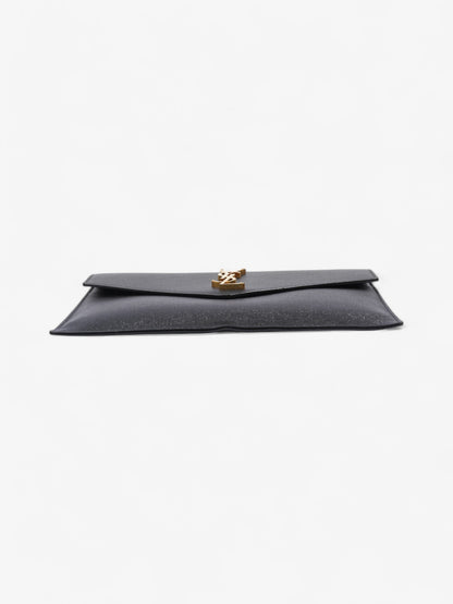 Saint Laurent Uptown Clutch Black Grained Leather
