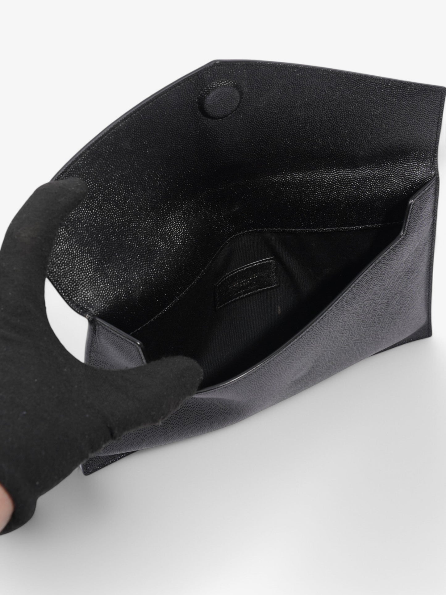 Saint Laurent Uptown Clutch Black Grained Leather