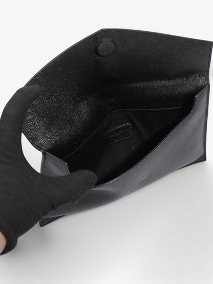 Saint Laurent Uptown Clutch Black Grained Leather