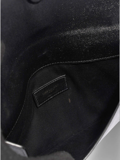 Saint Laurent Uptown Clutch Black Grained Leather