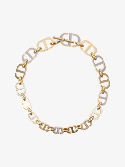 Christian Dior CD Link Chocker Gold / Grey Base Metal