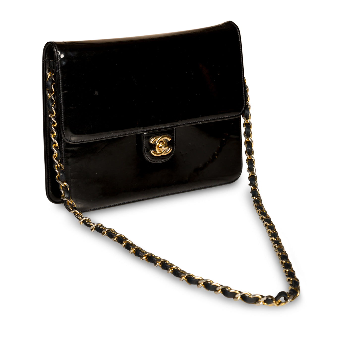 Chanel Classic Clutch on Chain - Patent Black