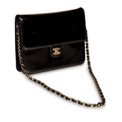 Chanel Classic Clutch on Chain - Patent Black