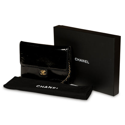 Chanel Classic Clutch on Chain - Patent Black