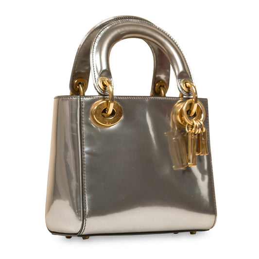 Christian Dior Lady Dior - Silver Patent Leather