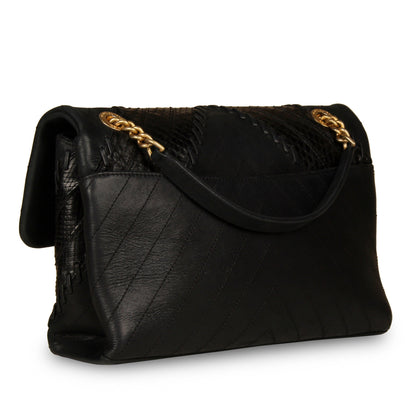 Chanel Mixed Leather and Python Flap Bag