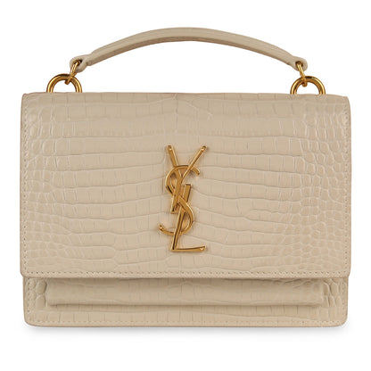 Saint Laurent Croc Sunset Chain Wallet