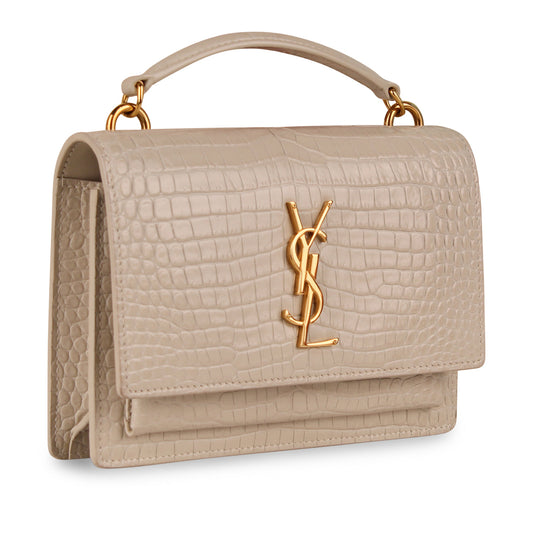 Saint Laurent Croc Sunset Chain Wallet