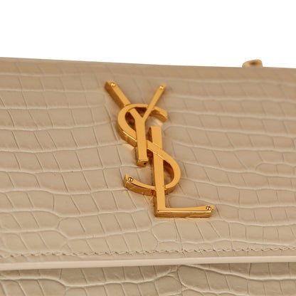 Saint Laurent Croc Sunset Chain Wallet