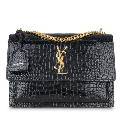 Saint Laurent Sunset Bag - Croc Embossed